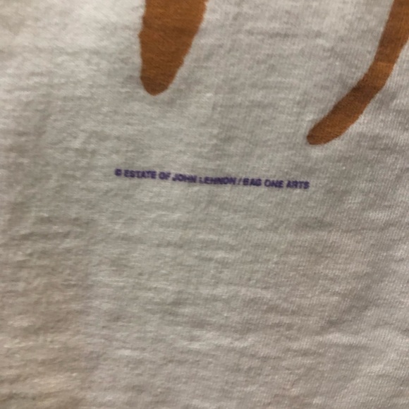 John Lennon Estate Art Tee double sided, large image on back Oneita Tag Cotton - Picture 15 of 16